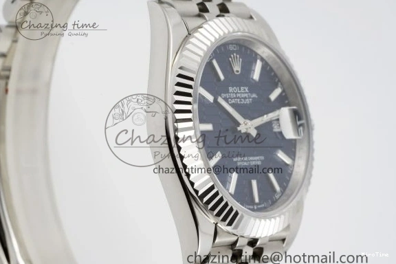 MiroTime 0415 TopPick DateJust 41 SS JDF 904L Steel Blue Textured Dial on Jubilee Bracelet VR3235 V 2235